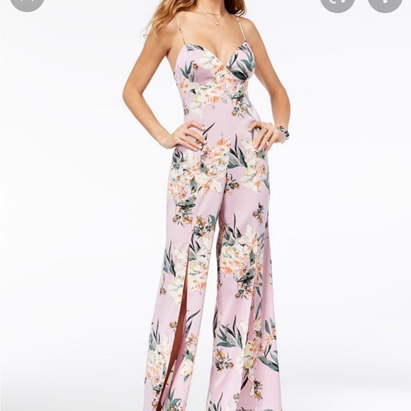 Guess Leigh Floral lavender slit jumpsuit - Picture 6 of 7